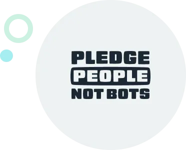 Pledge people not bots banner